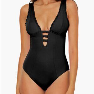 BECCA by Rebecca Virtue Black halter top one piece